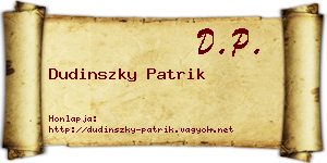 Dudinszky Patrik névjegykártya